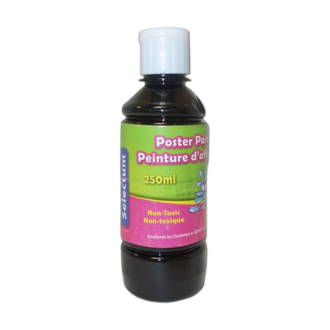 *POSTER PAINT 250ML BLACK PRIMARY WASHABLE